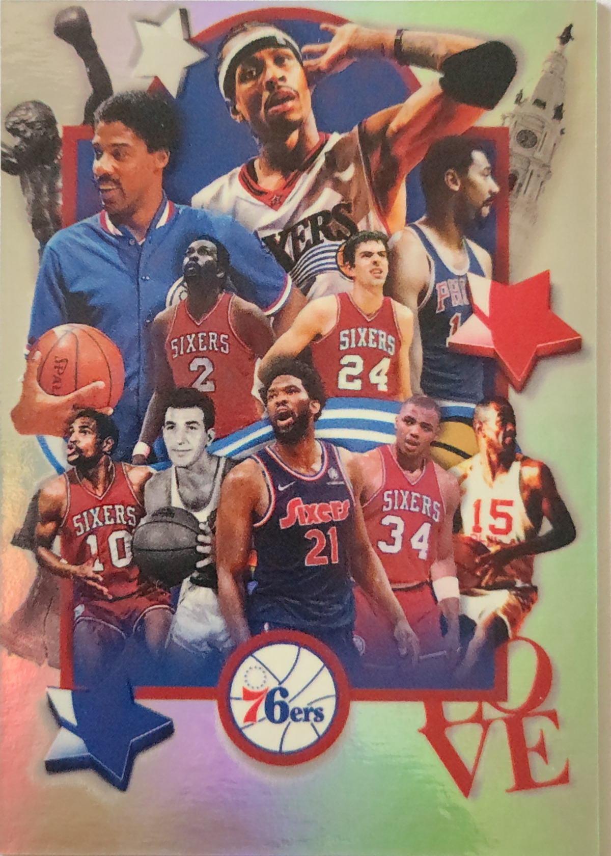Julius Erving / Allen Iverson / Joel Embiid / Wilt Chamberlain / Hal Greer / Billy Cunningham / Maurice Cheeks / Charles Barkley / Bobby Jones