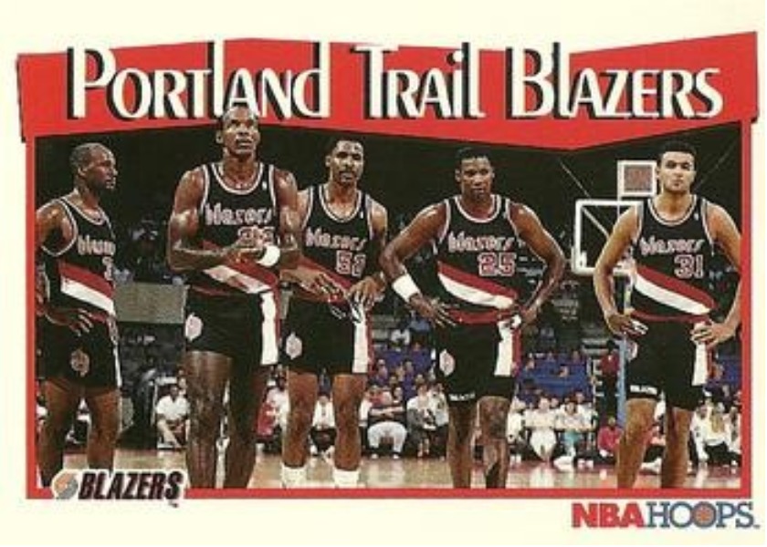 Clyde Drexler Terry Porter Buck Williams Jerome Kersey Alaa Abdelnaby